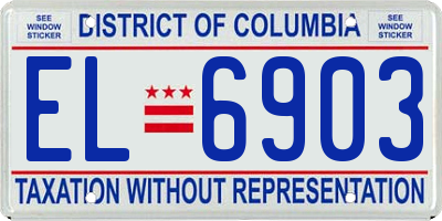 DC license plate EL6903