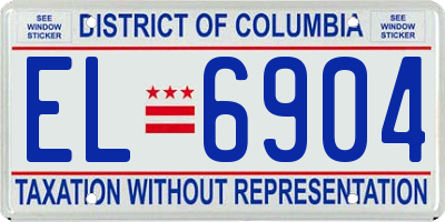 DC license plate EL6904
