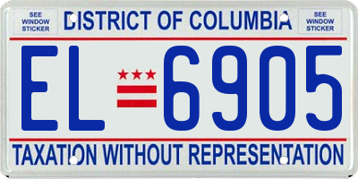 DC license plate EL6905