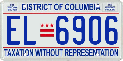 DC license plate EL6906