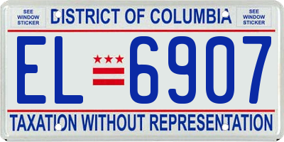 DC license plate EL6907