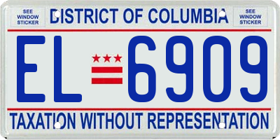DC license plate EL6909