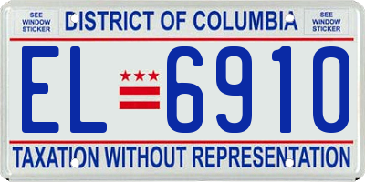 DC license plate EL6910