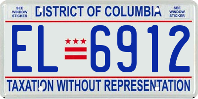 DC license plate EL6912