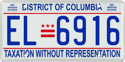 DC license plate EL6916