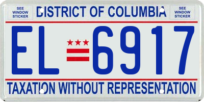 DC license plate EL6917