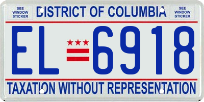 DC license plate EL6918