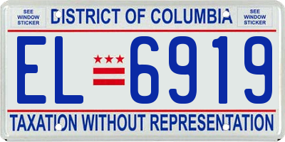 DC license plate EL6919