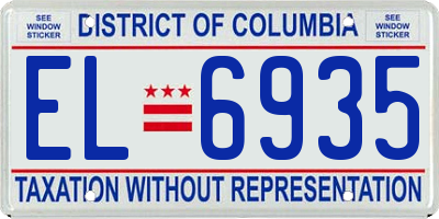 DC license plate EL6935