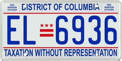 DC license plate EL6936