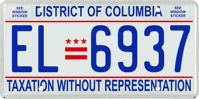 DC license plate EL6937