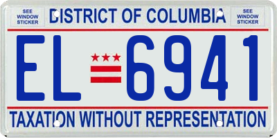 DC license plate EL6941