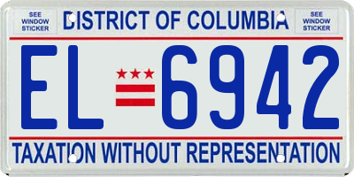 DC license plate EL6942