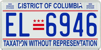 DC license plate EL6946