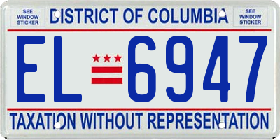 DC license plate EL6947