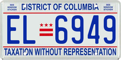 DC license plate EL6949