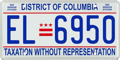 DC license plate EL6950