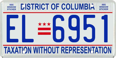 DC license plate EL6951