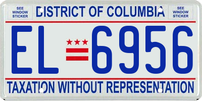 DC license plate EL6956