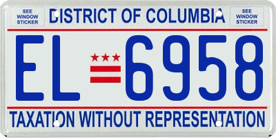 DC license plate EL6958
