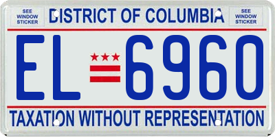 DC license plate EL6960