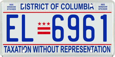 DC license plate EL6961