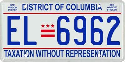 DC license plate EL6962