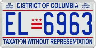 DC license plate EL6963