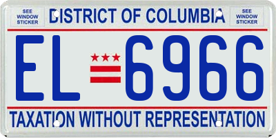 DC license plate EL6966
