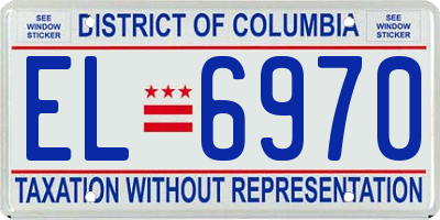 DC license plate EL6970