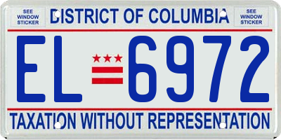DC license plate EL6972