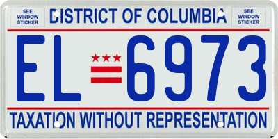 DC license plate EL6973
