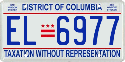 DC license plate EL6977