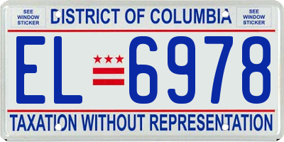 DC license plate EL6978