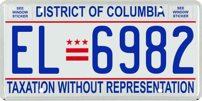 DC license plate EL6982