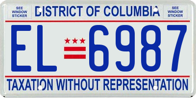 DC license plate EL6987