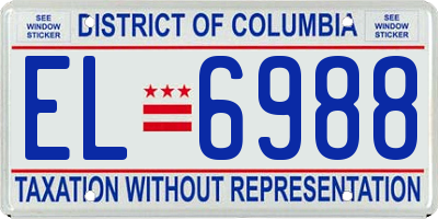 DC license plate EL6988