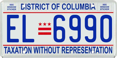 DC license plate EL6990