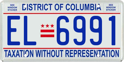 DC license plate EL6991