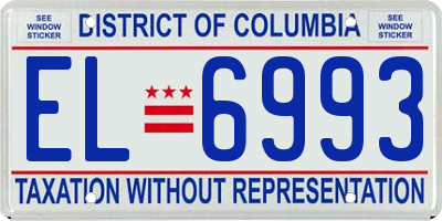 DC license plate EL6993