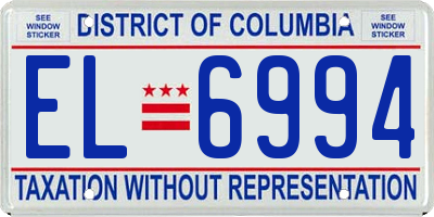DC license plate EL6994
