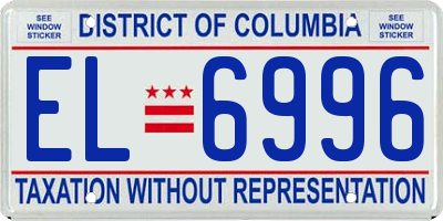 DC license plate EL6996
