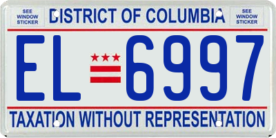 DC license plate EL6997