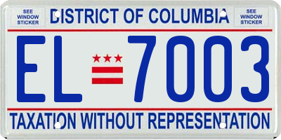 DC license plate EL7003