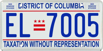 DC license plate EL7005