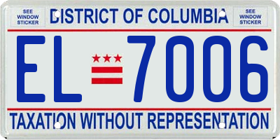 DC license plate EL7006
