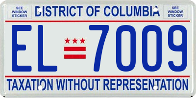 DC license plate EL7009
