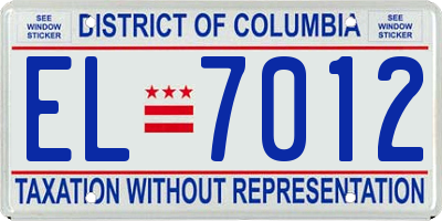 DC license plate EL7012