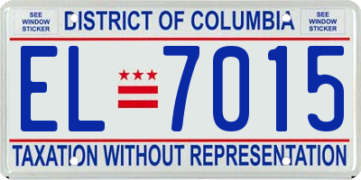 DC license plate EL7015