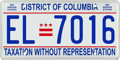 DC license plate EL7016